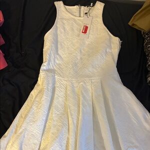 Parker White Textured Dress
